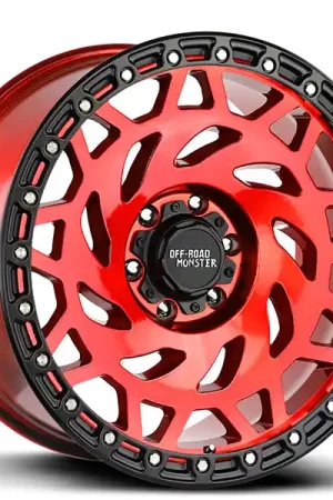 Free Shipping 17" Off Road Monster Wheels M50 Candy Red with Black Ring Rims