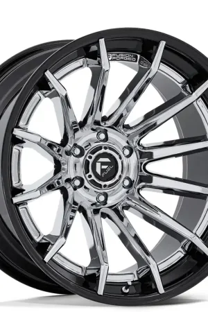 Bargain 20" Fuel Wheels FC403 Burn Chrome with Gloss Black Lip Off-Road Fusion Forged Rims