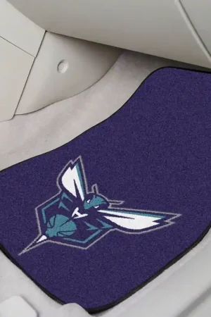 Top Rated Carpet Front Floor Mats with Charlotte Hornets Logo; Purple