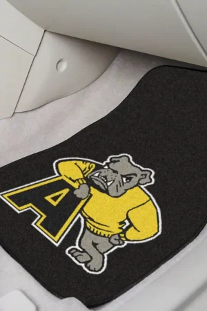 Special Discount Carpet Front Floor Mats with Adrian College Logo; Black