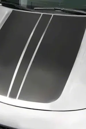 Order Now Hood Accent Decals Stripes; Gloss Black