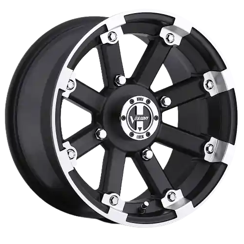 Vision ATV 393 Lock Out 4x115 14x7+2 Matte Black Machined Lip Bargain
