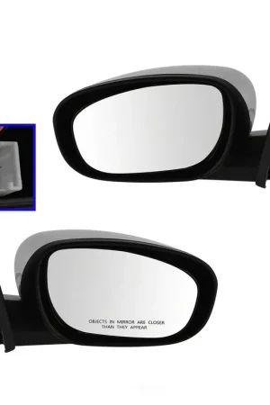 Certified Powered Heated Non-Folding Mirrors; Chrome