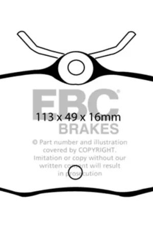 Sale EBC 03-06 Jaguar XJ8 4.2 VP Redstuff Rear Brake Pads — PMD Premier Motoring Development