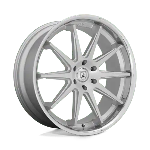 Original Asanti Black ABL-29 EMPEROR 6X135 22X10 +30 BRUSHED SILVER W/ CHROME LIP