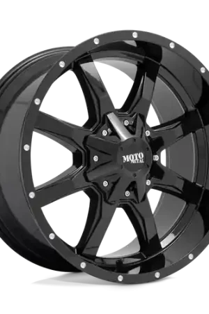 Moto Metal MO970 6X135/6X139.7 20X9 +0 GLOSS BLACK WITH MILLED LIP Weekend Sale
