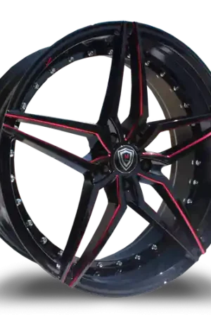 MARQUEE WHEELS M3259 5x114.3 19x8.5+33 BLACK / RED MILLING Fast Shipping