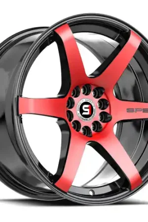 Fresh Stock Spec-1 SPT-32 5x108/5x114.3 17x8 +42 Gloss Black & Red Machined