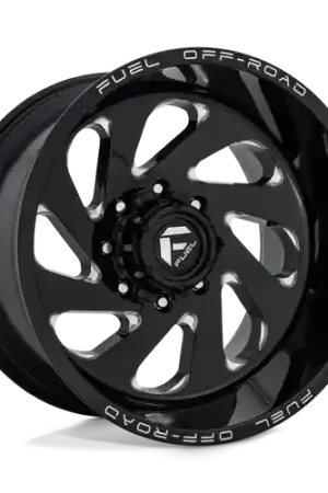 Luxury Fuel 1PC D637 VORTEX 6X139.7 20X12 -44 GLOSS BLACK MILLED