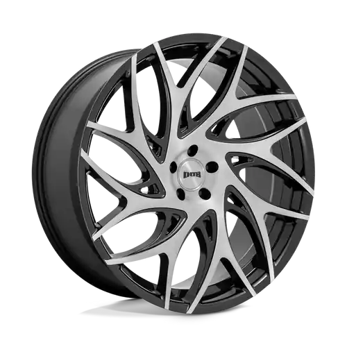 Fast Shipping DUB 1PC S260 G.O.A.T. 5X115 26X10 +15 BRUSHED FACE WITH GLOSS BLACK DARK TINT SPOKES