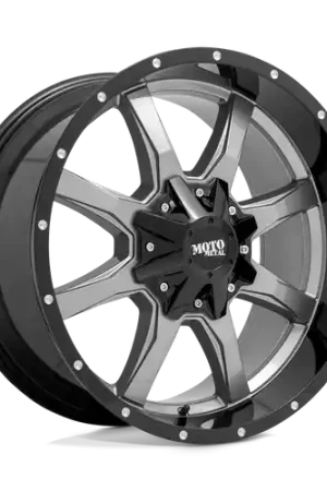 Moto Metal MO970 8X170 22X10 -18 GLOSS GRAY CENTER GLOSS BLACK LIP Wholesale