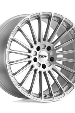 TSW TURBINA 5X120 20X10 +35 TITANIUM SILVER W/ MIRROR CUT FACE Modern