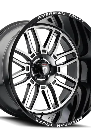 New Release American Truxx At1915 Restless Wheel 24x14 8x165.1 Gloss Black Milled -76mm - MINIMUM PURCHASE OF 4 WHEELS
