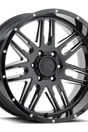 American Outlaw 12 Gauge Wheel 20x9 6x135 Gloss Black Milled 10mm Exclusive Offer