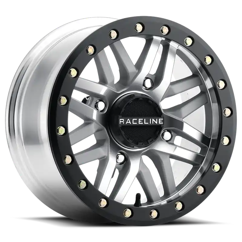 Raceline A91Ma Ryno Atv Utv Wheel 14x7 4x137 Machined w/ Black Ring 10mm Crafted