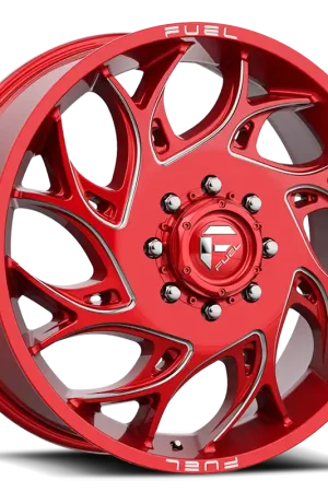 High Quality Fuel D742 Runner Dually Wheel 22x8.25 8x165.1 Candy Red Milled 105mm