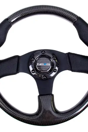 Reduced Price 315mm NRG Universal Carbon Fiber Steering Wheel With Black Stitching -