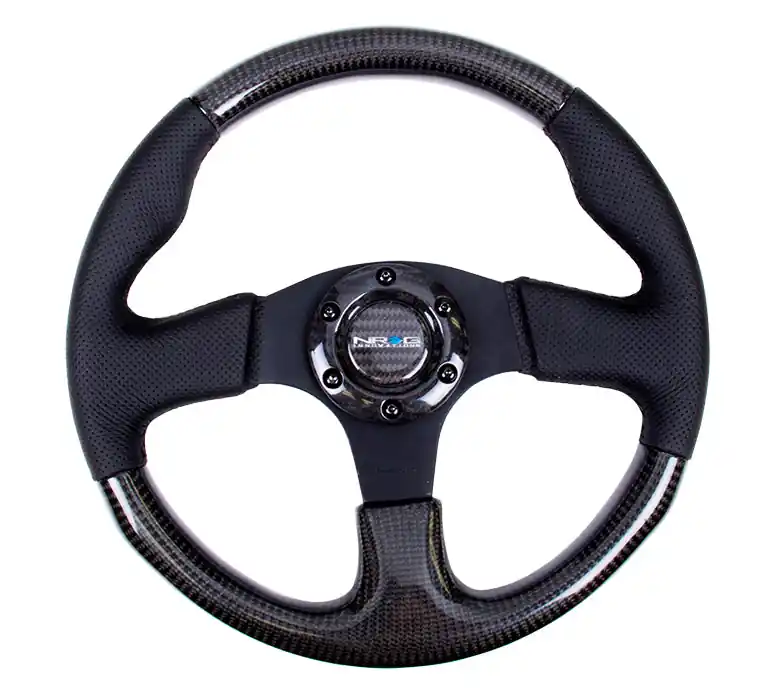 Reduced Price 315mm NRG Universal Carbon Fiber Steering Wheel With Black Stitching -