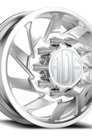 Adf Contractor Left Dually Wheel 20x8.25 10x225 Brushed 144mm - MINIMUM PURCHASE OF 4 - FREE T-SHIRT INCLUDED! Brand New