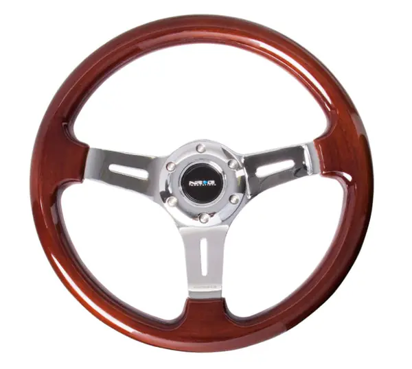 Best Seller NRG Classic Wood Grain Steering Wheel (330mm) Wood Grain w/Chrome 3-Spoke Center
