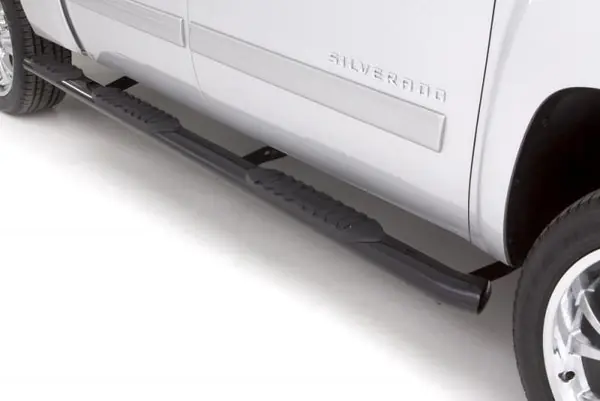 Lund 99-13 Chevy Silverado 1500 Ext. Cab (6.5ft. Bed) 5in. Oval WTW Steel Nerf Bars - Black One Day Deal