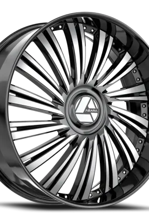 Azara Azx-102 Wheel 28x9.5 6x135 & 6x139.7 Gloss Black & Machined 22mm - MINIMUM PURCHASE OF 4 WHEELS Crafted