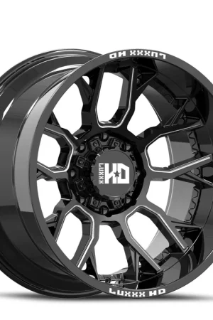 Luxury Luxxx Hd Lhd39 Wheel 22x12 8x170 Gloss Black Milled -44mm - FREE T-SHIRT INCLUDED!