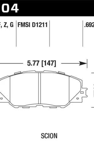 Budget Hawk 06-16 Toyota RAV4 HPS 5.0 Front Brake Pads