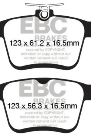 Buy Direct EBC 2014+ Audi A3 1.8 Turbo (w/Electronic Parking Brake) Ultimax2 Rear Brake Pads