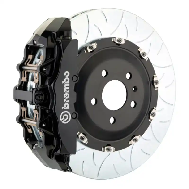 Brembo 14-18 A45 AMG Front GT BBK 6 Piston Cast 380x34 2pc Rotor Slotted Type3-Black Luxury