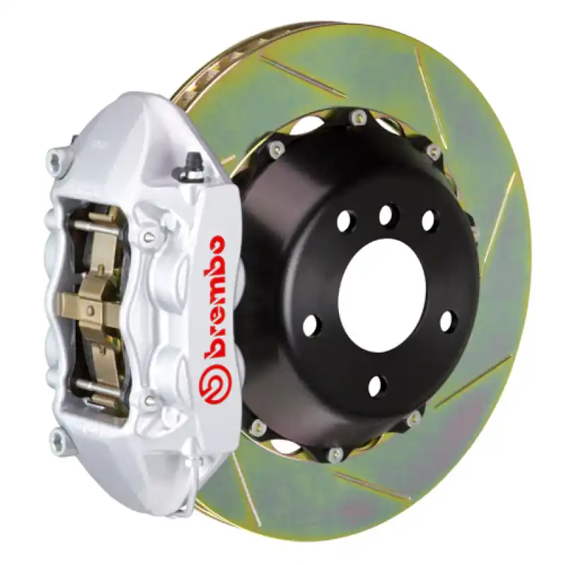 Must Have Brembo 08-13 M3 (E90/E92/E93) Rear GT BBK 4 Piston Cast 380x28 2pc Rotor Slotted Type-1-Silver