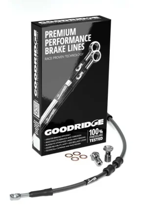Goodridge 2011 HD FLSTF (w/ABS) +10in Black Brake Line Kit w/Stainless Steel Fittings Fast Shipping