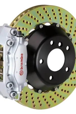 In Demand Brembo 93-98 Supra Rear GT BBK 4 Piston Cast 2pc 345x28 2pc Rotor Drilled-Silver