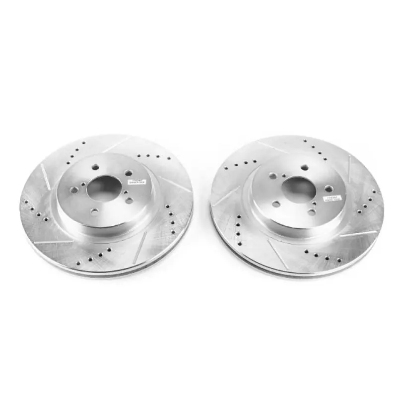 Authentic Power Stop 2019 Subaru Crosstrek Front Evolution Drilled & Slotted Rotors - Pair