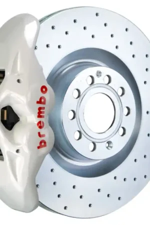 Genuine Brembo 07-15 TT 2.0T/07-15 TT 3.2L/09-15 TTS Fr GT BBK 4 Pist Cast 345x30 1pc Rotor Drilled- White