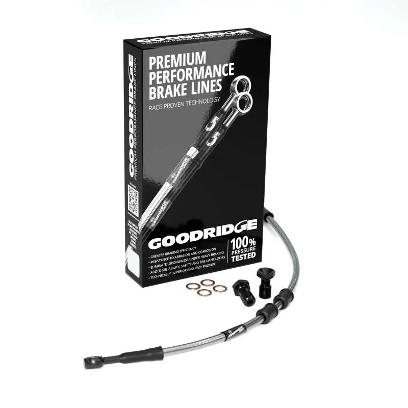 Goodridge 05-15 HD XL883L +2in Clear Brake Line Kit w/Stainless Steel Fittings Best Choice