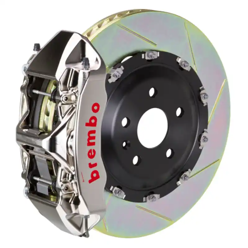 Brembo 06-08 RS4 Front GTR BBK 6 Piston Billet380x34 2pc Rotor Slotted Type-1- Nickel Plated Sale