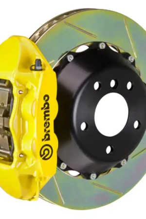 Brembo 06-13 Corvette Z06 Excl CC Brakes Rr GT BBK 4Pist Cast 380x28 2pc Rotor Slot Type1-Yellow Next Day Delivery