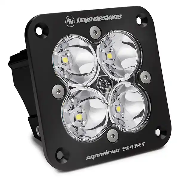 Flush Mount LED Light Pod Black Clear Lens Work/Scene Pattern Squadron Sport Baja Designs Fresh Stock