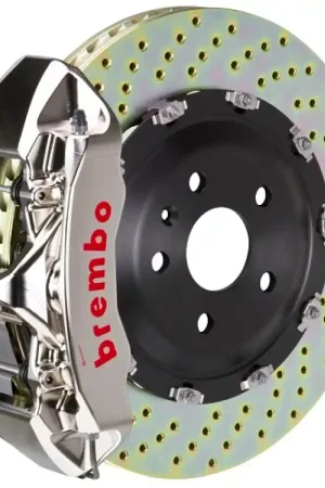 Brembo 20+ Model Y Front GTR BBK 6 Piston Billet365x34 2pc Rotor Drilled- Nickel Plated Cheap