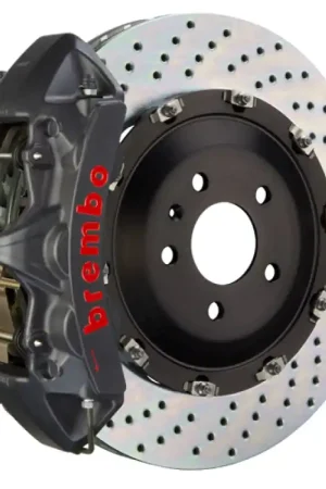 Clearance Brembo 11-18 Cayenne Front GTS BBK 6 Piston Cast 405x34 2pc Rotor Drilled-Black HA