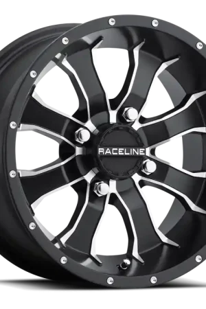 Raceline A77 Mamba 15x7in / 4x156 BP / 5mm Offset / 132.5mm Bore - Black & Machined Wheel Limited Edition