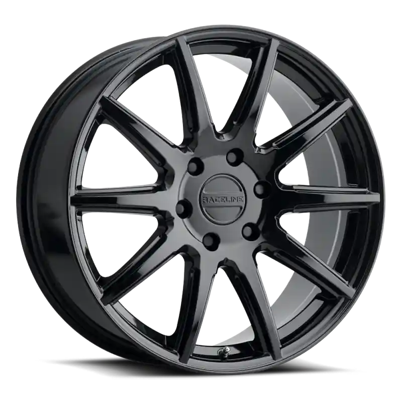 Free Returns Raceline 159B Spike 18x8in / 5x127 BP / 35mm Offset / 78.1mm Bore - Gloss Black Wheel