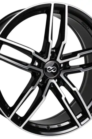 Top Pick Enkei SS05 17x7.5 5x100 45mm Offset 72.6mm Bore Black Machined Wheel