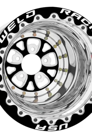 Today Only Weld V-Series 15x16 / 5x4.75 BP / 5in. BS Black Wheel - Black Double Beadlock MT