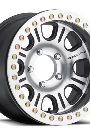 Hot Deal Raceline RT232 Monster 17x8.5in/6x139.7 BP/0mm Offset/107.95mm Bore - BLK & Machined Beadlock Wheel