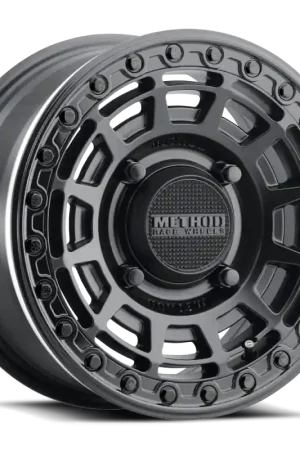 Method MR415 Beadlock 15x7 / 5+2/38mm Offset / 4x136 / 106mm CB Matte Black Wheel - Gloss Black Ring Authentic