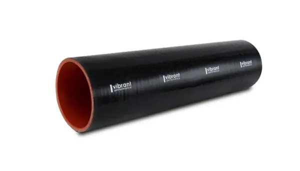 Vibrant Silicone Straight Hose Coupler 3.125in ID x 12.00in Long - Gloss Black Authentic
