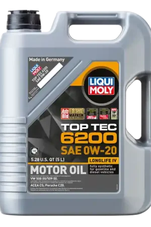 Free Shipping LIQUI MOLY 5L Top Tec 6200 Motor Oil SAE 0W20