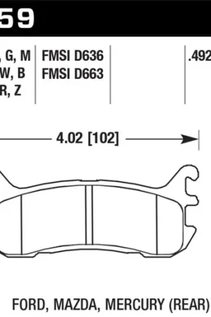 Brand New Hawk 94-05 Miata / 01-05 Normal Suspension Blue 9012 Race Rear Brake Pads (D636)